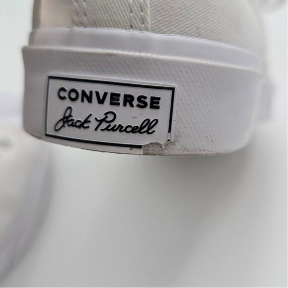 Converse Jack Purcell Low Top Shoes Unisex White Size USW13/M11.5 EU46 - Picture 10 of 12